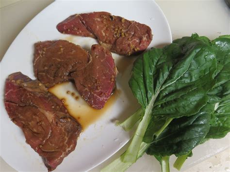 Oriental Marinated Petite Sirloin Steaks with Garlicky Braised Pak Choi ...