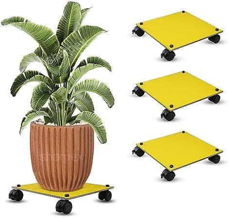 Sharpex Pack of 4 Metal Caddy Iron Dolly on Squre Rack Rustproof Sturdy ...