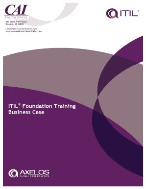 Fillable Online ITIL Foundation Training Business Case - compaidcom Fax ...