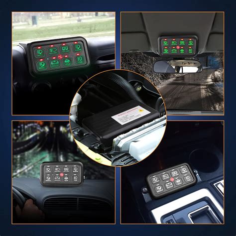 Buy 8 Gang Switch Panel, Roador Universal Circuit Control Relay System ...