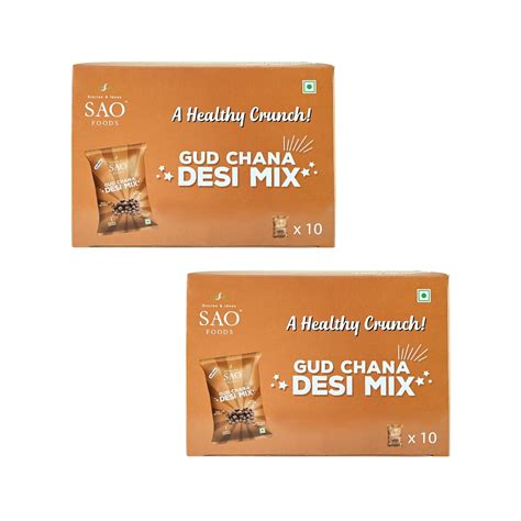 SAO Foods Gud Chana Desi Mix - 800g | 20 Small Packs in 2 Boxes ...