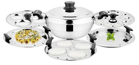 Steelcraft Premium Stainless Steel 8pcs Multi Kadai with Stainless ...