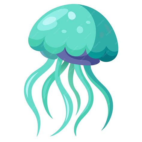 Premium Vector | Jellyfish vector clipart art illustration solid white ...