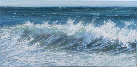 Annie Wildey - "Coastal Surf" horizontal oil painting of waves crashing in the ocean For Sale at ...