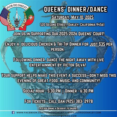 Queens’ Dinner Dance, 520 2nd St, Oakley, CA 94561, Oakley, CA, 10 May ...