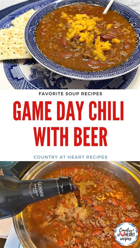 I love Game Day Chili with Beer that simmers long and slow on the stove ...