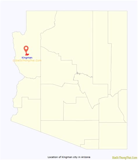 Map of Kingman city, Arizona