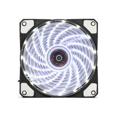4 Pin Port 12CM Chassis Computer Case Mute Cooling Fan with LED White ...