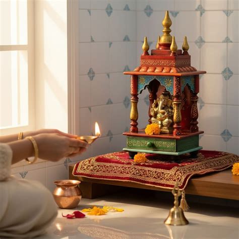 Handicraft Wall Temple, Wall Mounting Wooden Temple