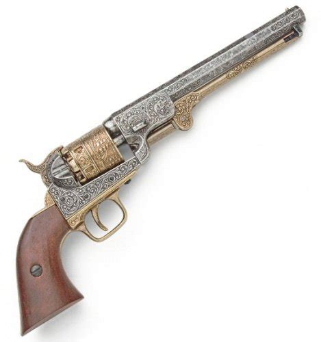 Buy Civil War Model 1851 Naval Pistol with Engraved Silver Tone / Gold ...
