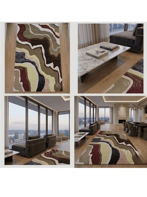 Blossom Garden rug - Abstract Earth Tone Design – Saara Rugs