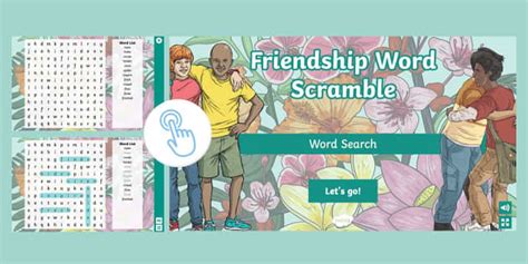 Friendship Word Scramble Interactive Word Search