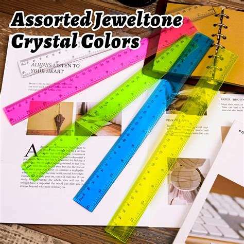 Buy Colorful Plastic Ruler, Ruler 12 inch, Kids Ruler for School, Ruler ...