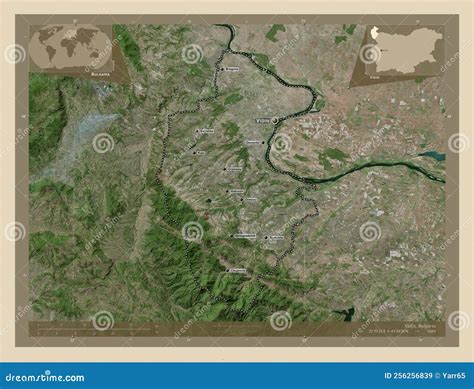 Vidin, Bulgaria. High-res Satellite. Labelled Points of Cities Stock Illustration - Illustration ...