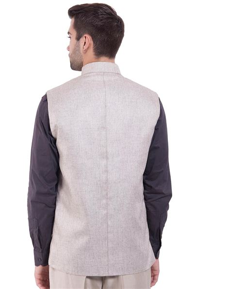 Buy Grey WINTAGE Waistcoat with Printed Pocket Square | AJIO