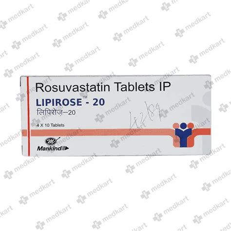 LIPIROSE 20MG TABLET 10'S Price, Uses, Side Effects & Substitutes | Medkart