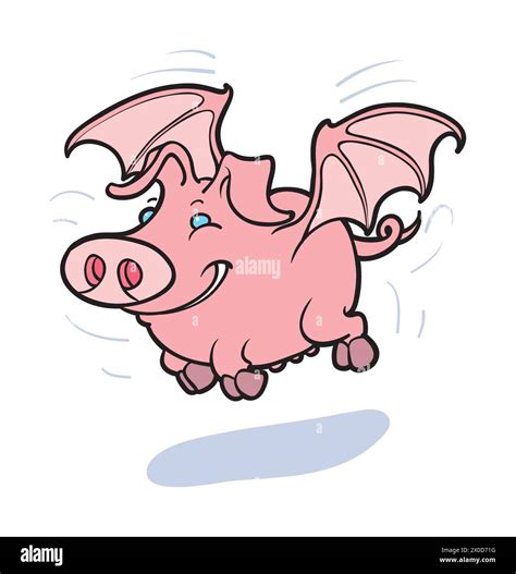 Concept art, of a flying pig, illustrating figure of speech, popular ...