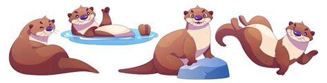 Cute otter cartoon Images - Free Download on Freepik