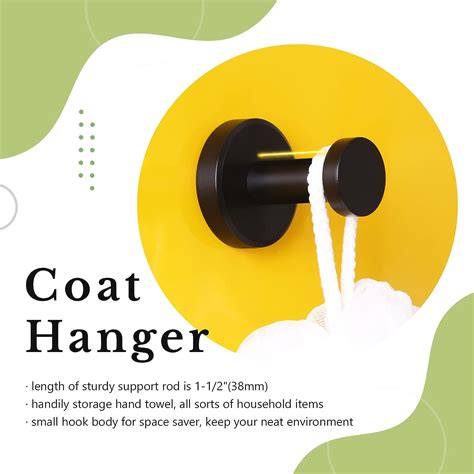 Buy APLusee Matte Black Robe Towel Hook, Stainless Steel Modern Coat ...