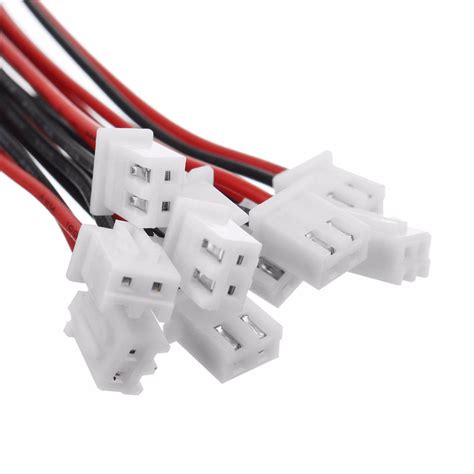 PTPTRATE 10 Sets New 2 Pin Mini Micro JST XH2.54mm 24AWG Connector Plug ...
