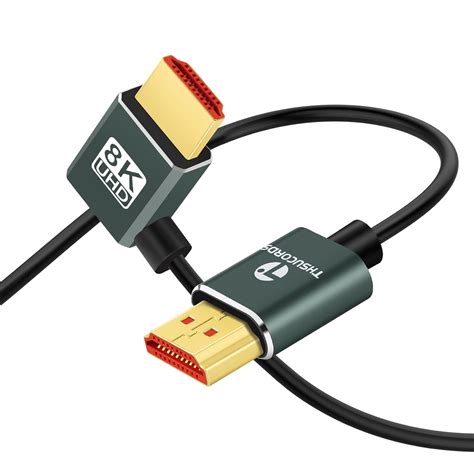 Thsucords Ultra Thin 8K HDMI 2.1 90 Degree Left Angle Cable 10FT ...