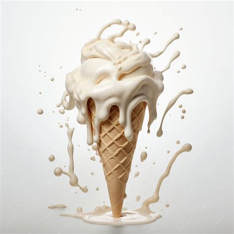 Premium Photo | Melting ice cream on a white background
