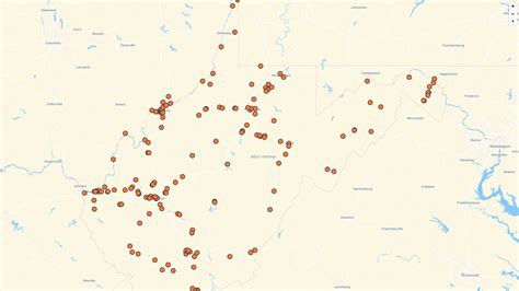 Map of Bp locations in West Virginia, US | Mapstack