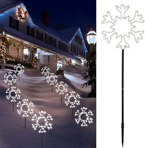 Brandclub - Brightown Snowflakes Christmas Pathway Lights Outdoor, 10 ...