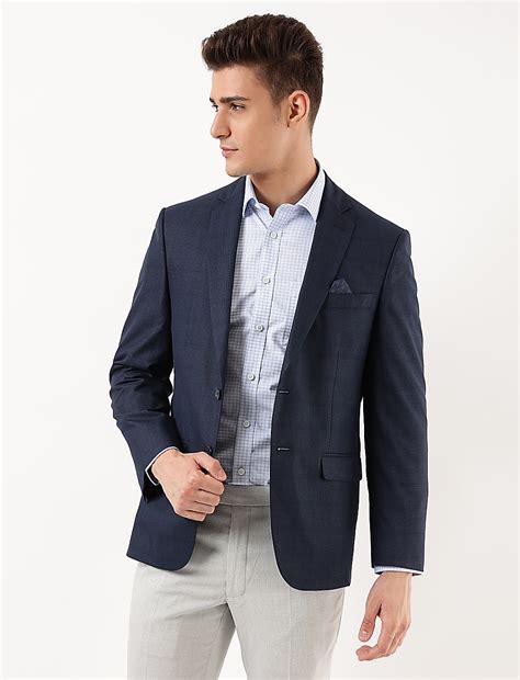 Checked Lapel Collar Blazer