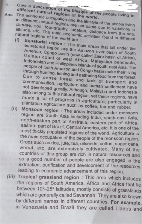 give a description of the life style of the people living in different ...