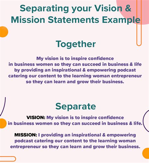 Separating-your-Vision-Mission-Statements-Example - Leadership Girl