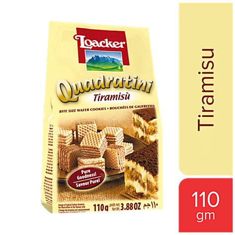 Buy Loacker Quadratini Wafer Tiramisu 110 Gm Pouch Online At Best Price ...