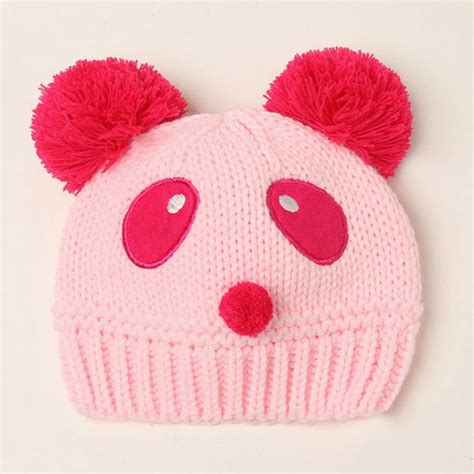 Fashionable Designer Pink Crochet Winter Cap for Children in India