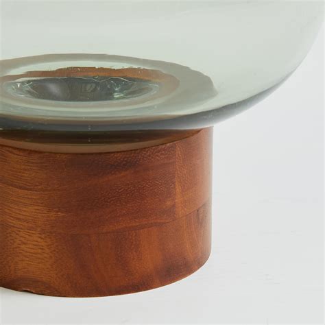 Buy Fern Living Glass Vase with Wooden Base from Home Centre at just ...