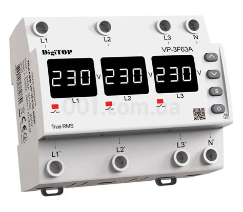 Реле контроля напряжения VP-3F63A M6W трехфазное 63А DigiTOP купить в ...