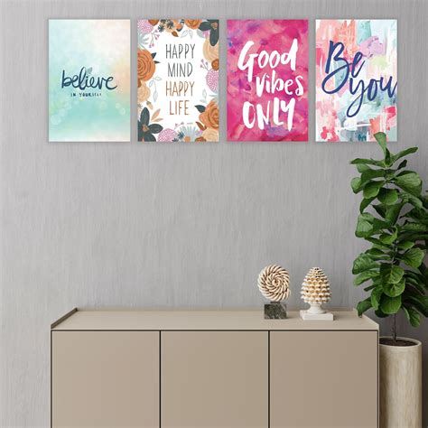 Eurotex Self Motivation Wall Posters, HD Posters for Rome, Pack of 4