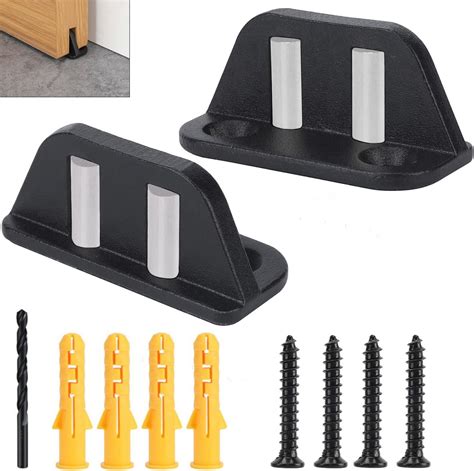 Amazon.com: Sliding Barn Door Floor Guides - Black Closet Door Guides ...