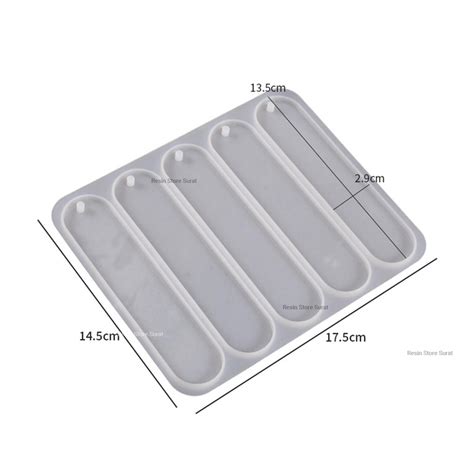 5 Cavity Oval Book Mark Mould – Resin Store Surat