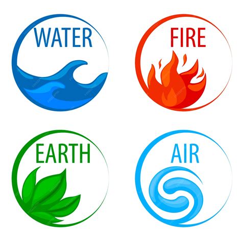 4 Elements Symbols Vector