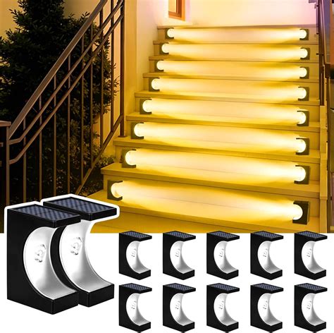 Solar Lights for Stairs - 12 Pack Solar Step Lights for Outside Outdoor ...