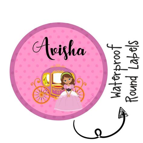 Round Waterproof Labels - Princess – Popup Kids
