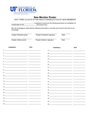 Fillable Online greeks ufl New Member Roster Final - University of ...