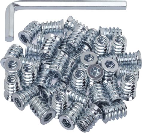 40 Pack Threaded Insert Nutsert, 1/4"-20 x 15mm Screw in Nut Threaded ...