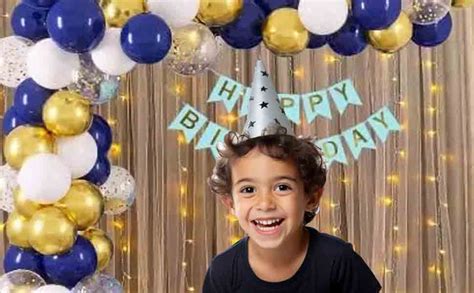 PARTY MIDLINKERZ Boys 1st Happy Birthday items 53 Pcs With Net Curtain ...