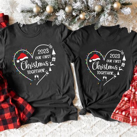 Our First Christmas Couple Shirts, Funny Christmas Shirt Set, Couples ...