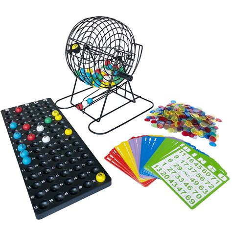 Yuanhe Complete Jumbo Bingo Game Set-11 Inch Tall Metal Cage with ...