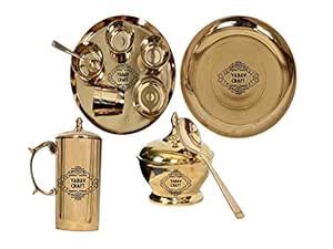 Buy Yadav Craft® Beautiful Ayurvedic Bronze Thali, Container, Plate ...