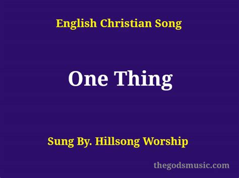 Image result for One Simple Thing Lyrics