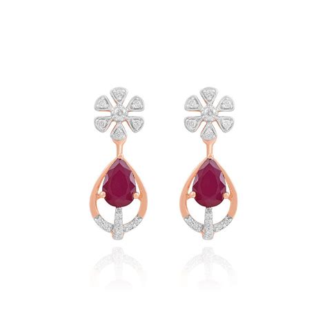 Buy Diamond & Red Stone Drop Necklace Set ONS25A98-D435X0C Online at ORRA.