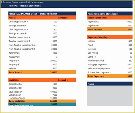 Image result for Blank Financial Statement Excel